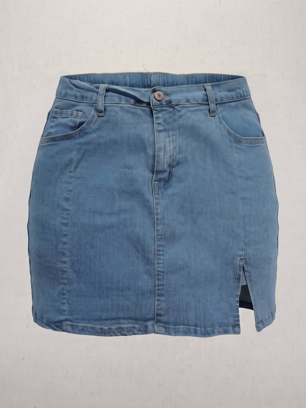 Light Wash Denim Skort Elastic Waist Size XL Y2K Festival Streetwear